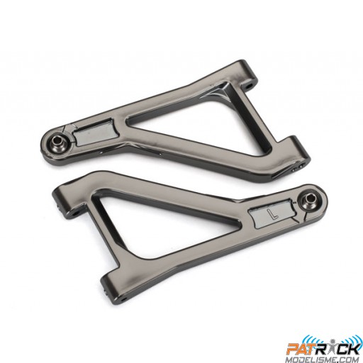 Triangles superieurs avant D+G Satin Chrome Traxxas Unlimited Desert Racer