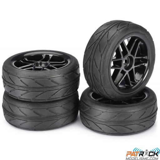 Roues 6 battons noir Piste 1:10 (4)