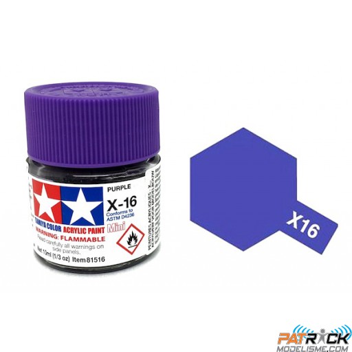 Pot de peinture acrylique Tamiya X-16 Violet brillant 10ml