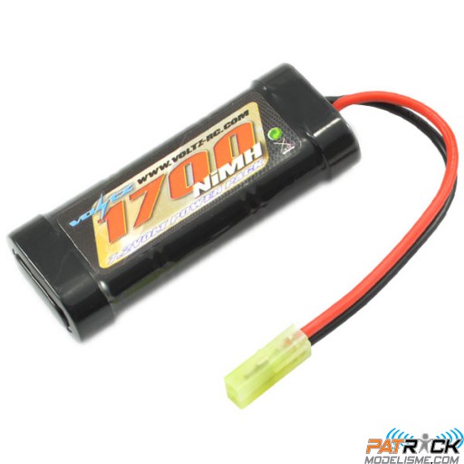 Accu NiMH Voltz 1700 mAh 7,2V fiche Mini Tamiya