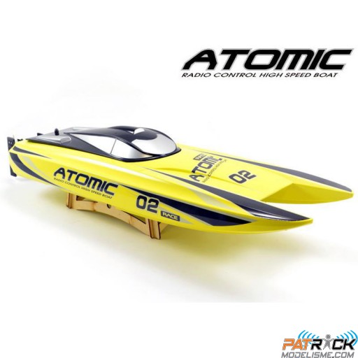 Volantex rc ATOMIC 70cm Brushless Racing Boat Jaune Prêt à naviguer
