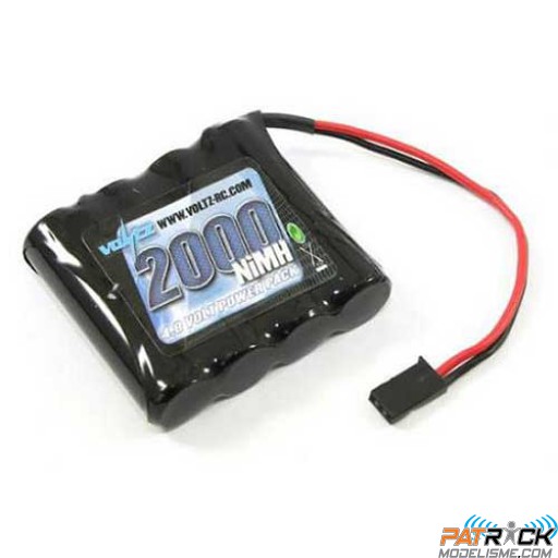 Accu NiMH Voltz pack TX 4.8v JR/FUTABA 2000mAh