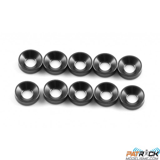 RONDELLES INCURVEES 3MM (10) - GUN METAL
