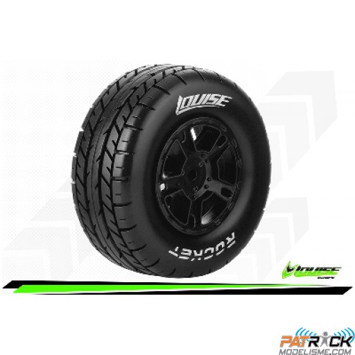 Roues Louise RC SC-Rocket Jantes Noires Hexa 17mm avt/arr 1/10e