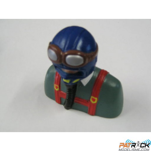 Buste de pilote jet 65mm bleu/gris