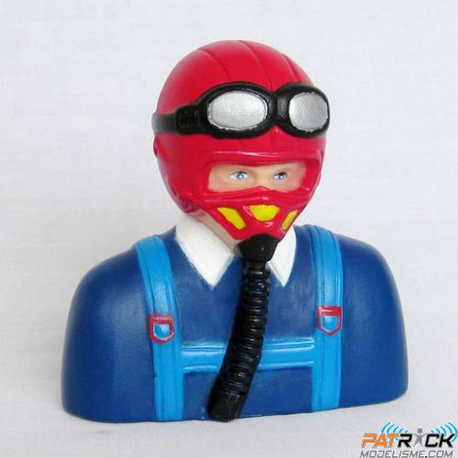 Buste de pilote jet 77mm bleu/rouge