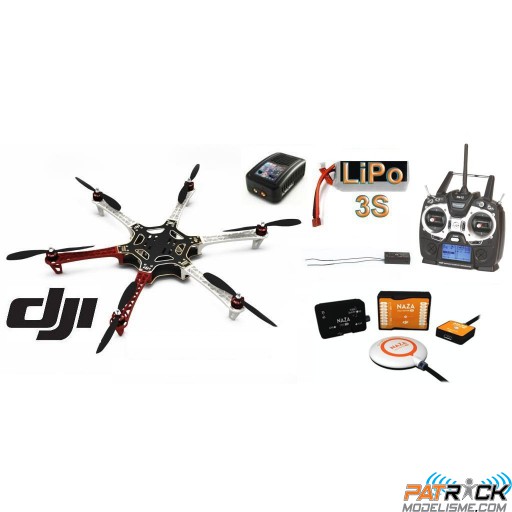 ∆ DJI F550 E300 COMBO NAZA-M V2+GPS, Radio MZ12, Lipo 4200 4s, Chargeur rapide, Train