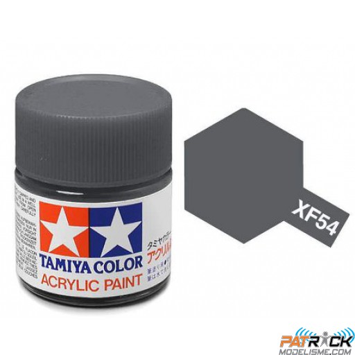 Pot de peinture acrylique Tamiya XF-54 Gris Mer Foncé mat 10ml