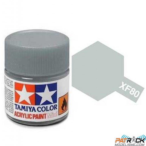 Pot de peinture acrylique Tamiya XF-80 Gris Royal mat 10ml