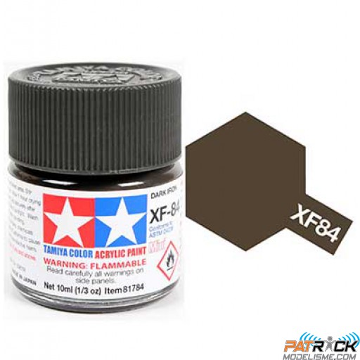 Pot de peinture acrylique Tamiya XF-84 Fer Foncé mat 10ml