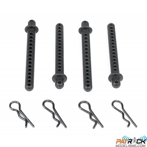 Support de carrosserie carbone+clips (4+4) – M18