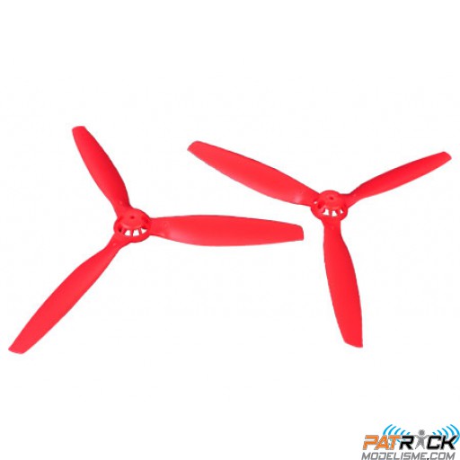 Hélice tripale rouge paire (horaire et anti-horaire) pour Blade 350QX