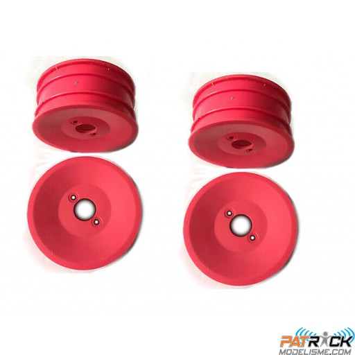Jantes avants 26mm et arrières 34mm rose Yokomo série 30 type