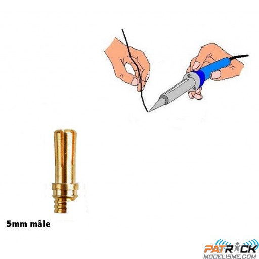 Prise PK/OR 5mm Mâle soudée atelier