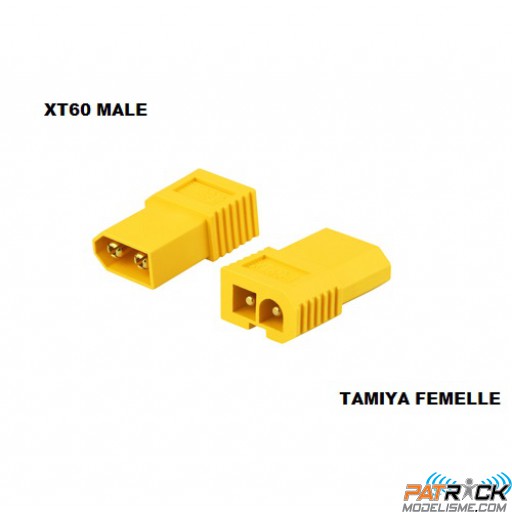 Adaptateur compact XT60 mâle vers Tamiya femelle