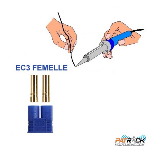 Connecteur femelle EC3 (3.5mm) soudée atelier