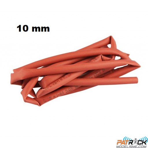 Gaine thermorétractable 10mm x 1m rouge