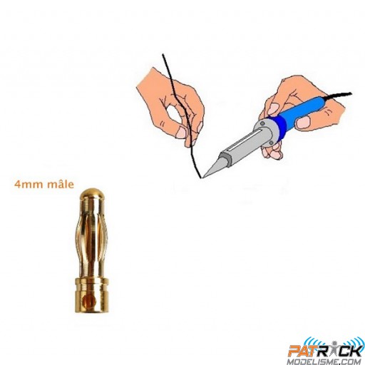 Prise PK/OR 4mm mâle soudée atelier