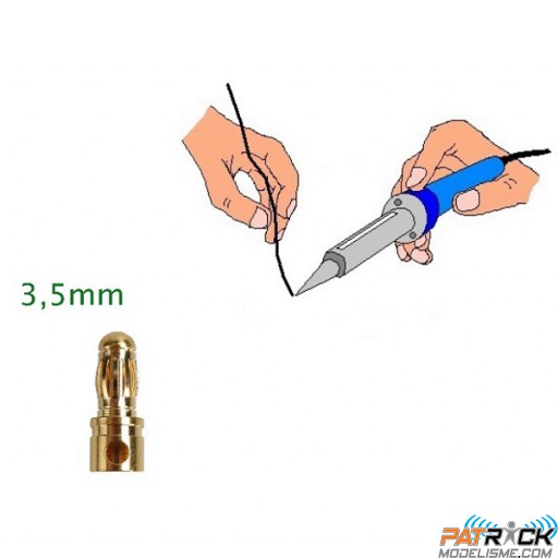 Prise PK/OR 3,5mm mâle soudée atelier