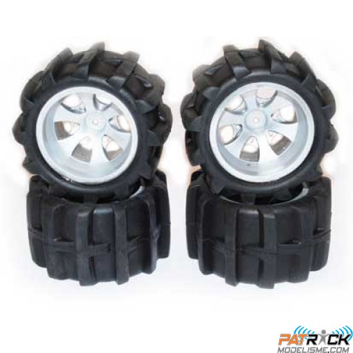 4 roues équipées de pneus pelle - Mini MHD 1/18