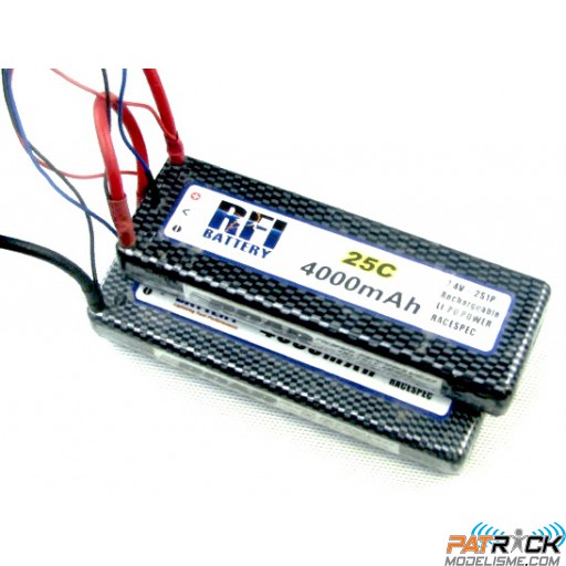 Accu LiPo 4000 mAh 7,4V-2S 25C CAR 2 pièce(s) – ZRB 1/ZRT-1