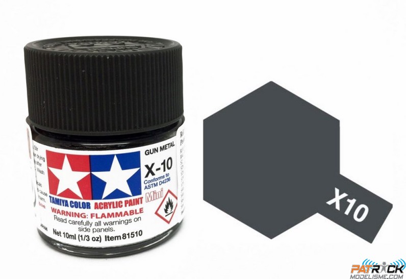 Peinture Maquette Gris Acier Brillant X10 Tamiya 81510