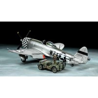 1/48e Tamiya P-47D Thunderbolt Bubbletop + 1/4-Ton 4X4 Véhicule léger 