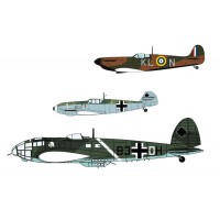 1/72e Hasegawa Spitfire MKI + Bf109E + He111P "“COMBAT AÉRIEN SUR DUNKERQUE""