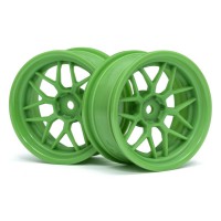Jantes TECH 7 verte 52X26X+6mm offset 1/10 ème