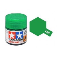 Pot de peinture acrylique Tamiya X-25 Vert transparent 10ml