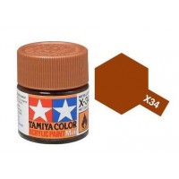 Pot de peinture acrylique Tamiya X-34 Brun Métal brillant 10ml