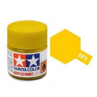 Pot de peinture acrylique Tamiya XF-3 Jaune Mat 10ml