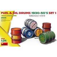 1/24e MiniArt Jeu de fûts de carburant et d'huile des années 1930-50 type 1 allemand