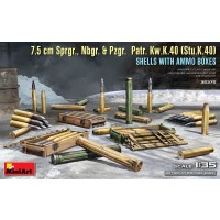 1/35e MiniArt Munitions et caisses, 7,5 cm Sprgr., Nbgr. & Pzgr. Patr. Kw.K.40 (Stu.K.40)
