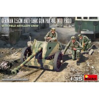 1/35e MiniArt Canon anti-char allemand de 7,5 cm pak 40. mid prod. avec équipage d'artillerie de campagne