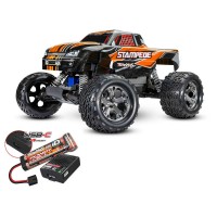 Traxxas Stampede 4x2 brushed Orange + Accus/Chargeur USB-C 1/10e