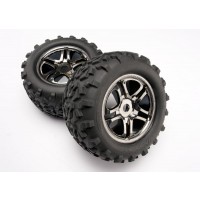 Roues TRAXXAS Maxx 3.8'' noir chrome (paire) (6.3'' outer diamètre 160mm)