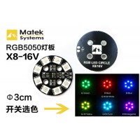 Matek Carte 8 LED circulaire 7 couleurs RGB 16V 30mm