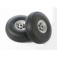 Roues avion caoutchouc moyeu nylon 50mm (paire)
