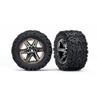Roues Traxxas montées 2.8'' noires chromées Talon (paire)