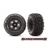 Roues Traxxas montées 2.8'' noires SledgeHammer (paire) RUSTLER