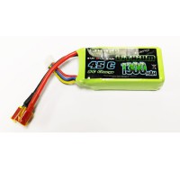 Accu LiPo Black Lithium 1300mAh 45C 3S (101grs) Dean