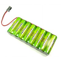 Accu NiMH A2pro Pack émetteur 9.6v Futaba prise servo plat 2500 mAh