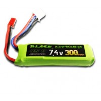 Accu LiPo Black Lithium 300mAh 45C 2S (16 grs) BEC