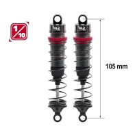 Paire d'amortisseurs 1/10e 105mm BIG BORE 13mm + kit 3 ressorts (H/M/S)