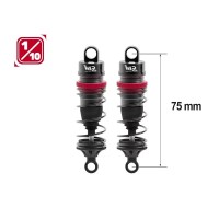 Paire d'amortisseurs 1/10e 75mm BIG BORE 13mm + kit 3 ressorts (H/M/S)
