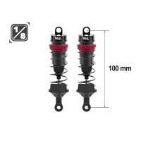 Paire d'amortisseurs 1/8e 100mm BIG BORE 16mm + kit 3 ressorts (H/M/S)