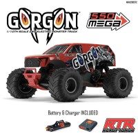 Arrma 1/10 GORGON 4X2 MEGA 550 Rouge RTR