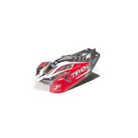 Carrosserie TYPHON 1/8 4X4 BLX peinte et garnie avec décalcomanies, rouge 