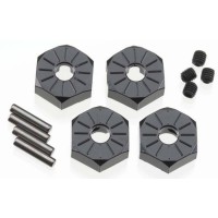 Hexagone de roue alu noir 12mm (4) Axial AX10/SCX10/EXO